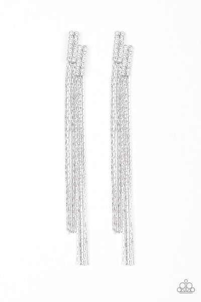 Paparazzi Accessories Radio Waves - White Earrings 