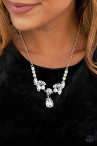 Paparazzi Accessories Unrivaled Sparkle White Necklace & Earrings 