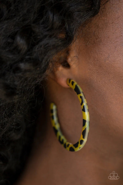 Paparazzi Accessories HAUTE-Blooded - Yellow Earrings 