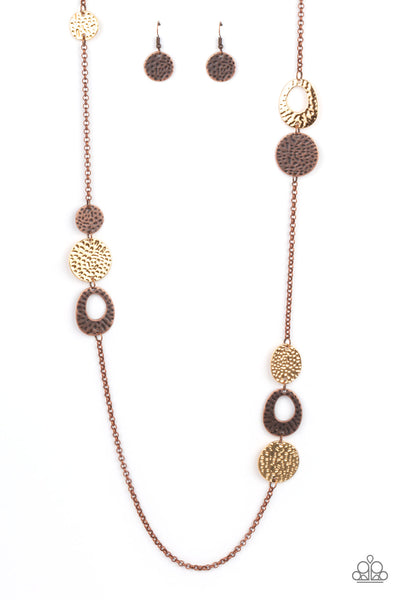 Paparazzi Accessories Gallery Guru - Copper Necklace & Earrings 