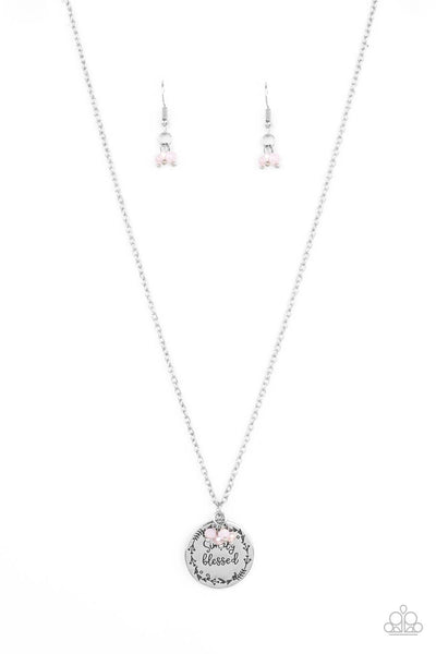 Paparazzi Accessories Simple Blessings - Pink Necklace & Earrings