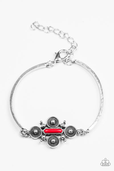 Paparazzi Accessories Mesa Flower - Red Bracelet 