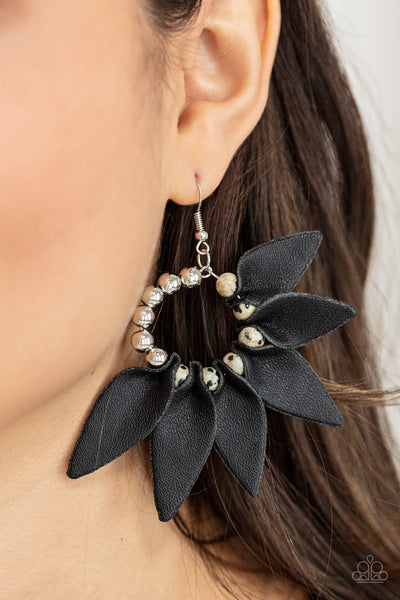 Paparazzi Accessories Flower Child Fever - Black Earrings