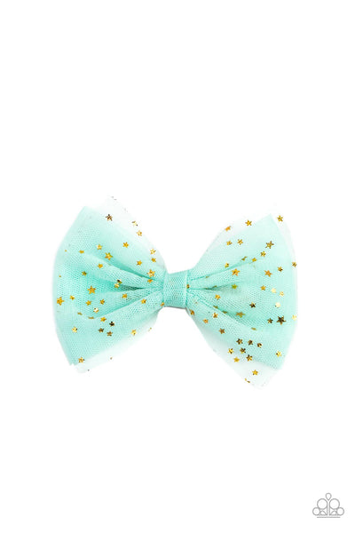 Paparazzi Accessories Twinkly Tulle - Green Hair Clip 