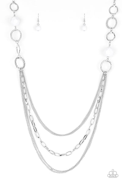 Paparazzi Accessories Margarita Masquerades - White Necklace & Earrings