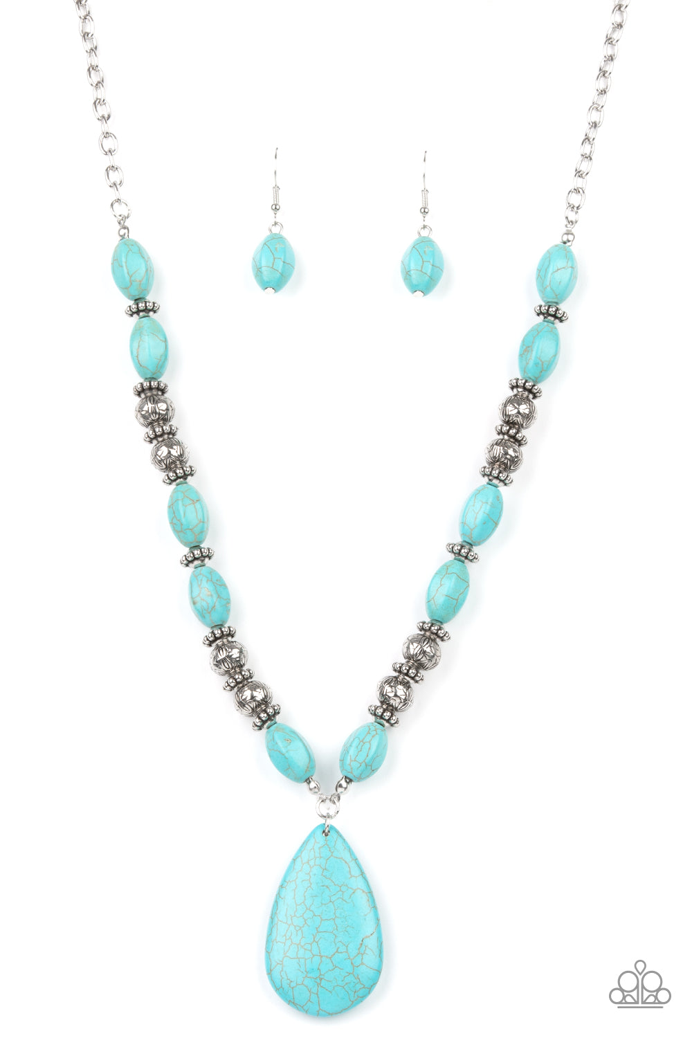 Paparazzi Accessories Blazing Saddles - Blue Necklace & Earrings