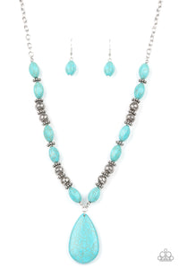 Paparazzi Accessories Blazing Saddles - Blue Necklace & Earrings