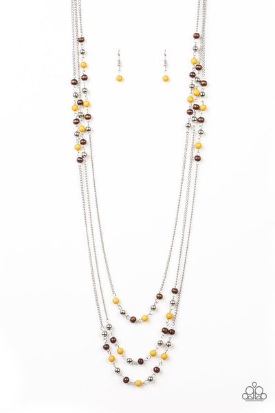 Paparazzi Accessories Seasonal Sensation - Yellow Necklace & Earrings 