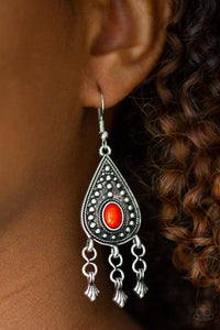 Paparazzi Accessories Sahara Song - Red Earrings