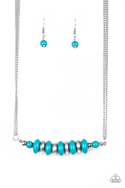 Paparazzi Accessories On Mountain Time - Blue Necklace & Earrings