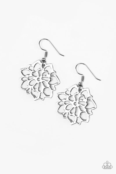 Paparazzi Accessories Darling Dahlia - Silver Earrings 