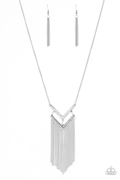 Paparazzi Accessories Alpha Glam Silver Necklace & Earrings 