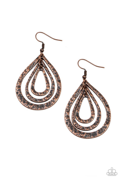 Paparazzi Accessories Plains Pathfinder - Copper Necklace & Earrings 