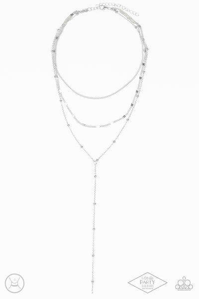 Paparazzi Accessories Think Like A Minimalist - Silver Necklace & Earrings 