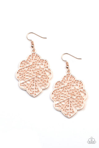 Paparazzi Accessories Meadow Mosaic - Rose Gold Earrings 