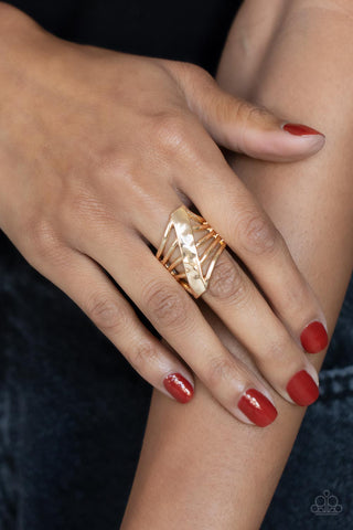 Paparazzi Accessories Encrypted Edge - Gold Ring