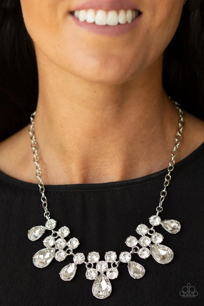 Paparazzi Accessories Debutante Drama - White Necklace & Earrings 