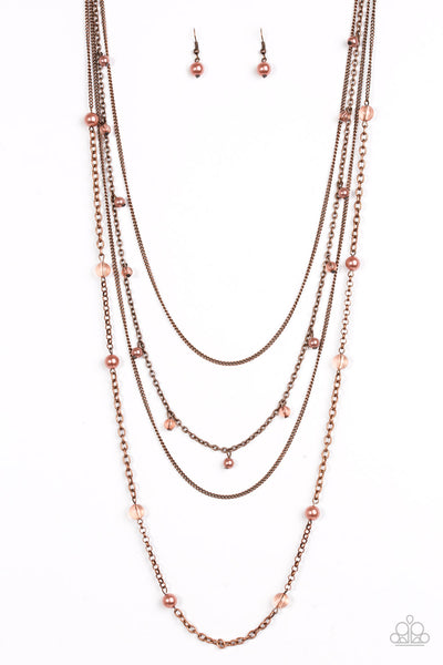 Paparazzi Accessories City Cache - Copper Necklace & Earrings 