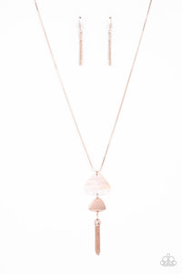 Paparazzi Accessories Tide You Over - Rose Gold Necklace & Earrings