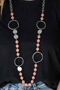 Paparazzi Accessories Sea Glass Wanderer - Orange Necklace & Earrings