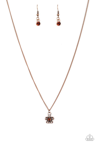 Paparazzi Accessories Boho Botanical - Copper Necklace & Earrings 