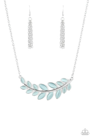 Paparazzi Accessories Frosted Foliage Blue Necklace & Earrings