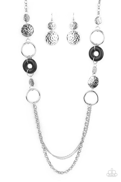 Paparazzi Accessories Grounded Glamour - Black Necklace & Earrings