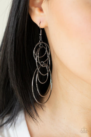 Paparazzi Accessories Feel Dizzy - Black Earrings 