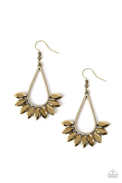 Paparazzi Accessories Be On Guard - Brass Earrings 