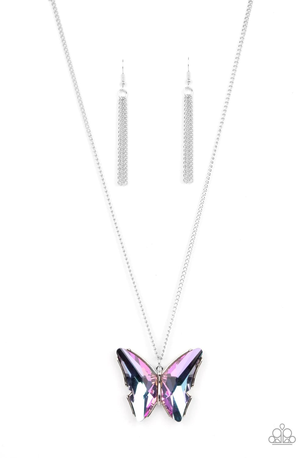 Paparazzi Accessories The Social Butterfly Effect - Purple Necklace & Earrings 