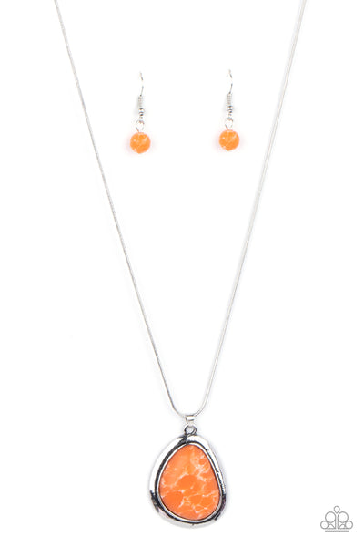 Paparazzi Accessories Canyon Oasis - Orange Necklace & Earrings 