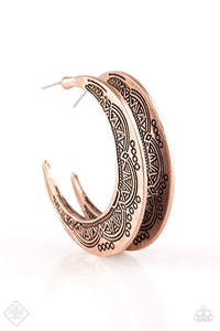 Paparazzi Accessories Sagebrush and Saddles Copper hoop Earrings 