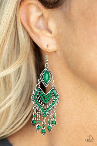 Paparazzi Accessories Dearly Debonair - Green Earrings 