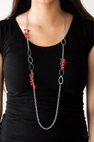 Paparazzi Accessories Flirty Foxtrot - Red Necklace & Earrings