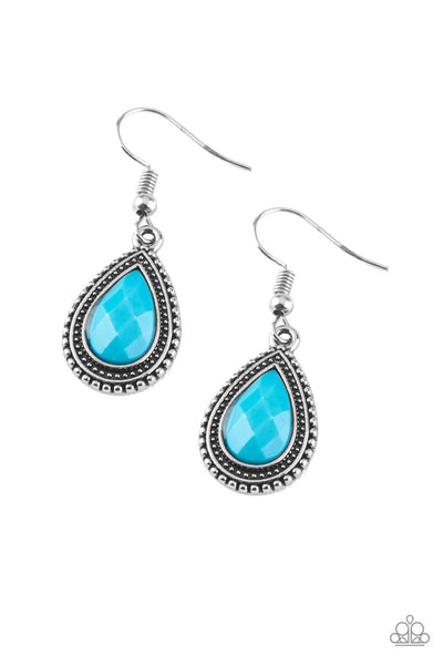 Paparazzi Accessories Summer Vacay Blue Earrings 