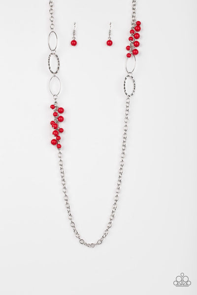 Paparazzi Accessories Flirty Foxtrot - Red Necklace & Earrings