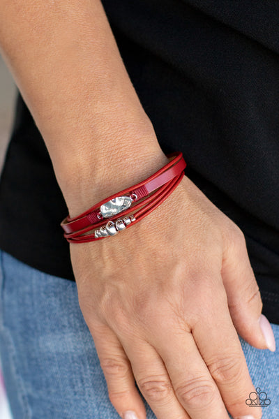 Paparazzi Accessories Tahoe Tourist - Red Bracelet 