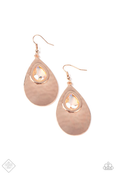 Paparazzi Accessories Tranquil Trove - Rose Gold Earrings