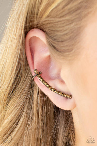 Paparazzi Accessories Give Me The SWOOP - Brass Post Earrings Ear Crawlers