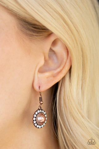 Paparazzi Accessories Fashion Show Celebrity - Copper Earrings 