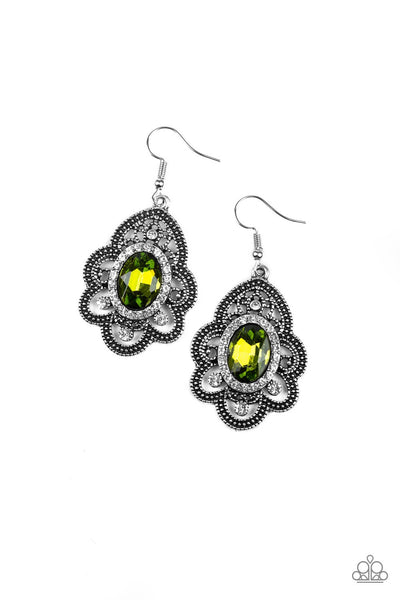 Paparazzi Accessories Reign Supreme - Green Earrings 