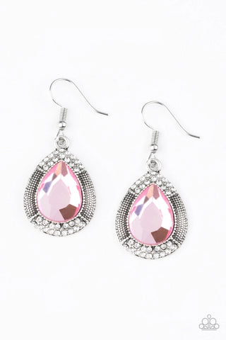 Paparazzi Accessories Grandmaster Shimmer - Pink Earrings 