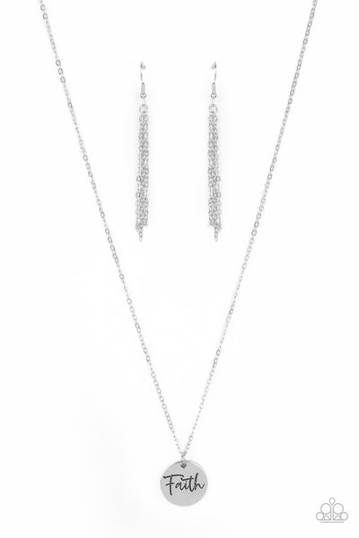 Paparazzi Accessories Choose Faith - Silver Necklace & Earrings 