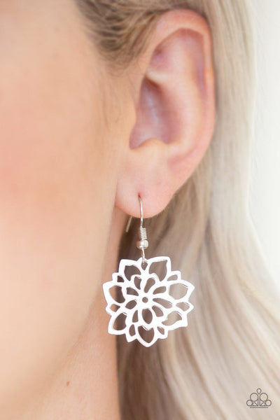 Paparazzi Accessories Darling Dahlia - Silver Earrings 