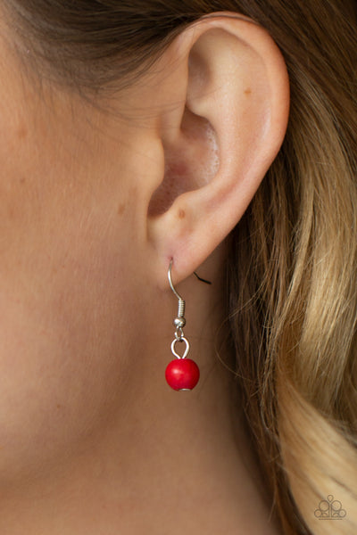 Paparazzi Accessories A Heart Of Stone - Red Necklace & Earrings