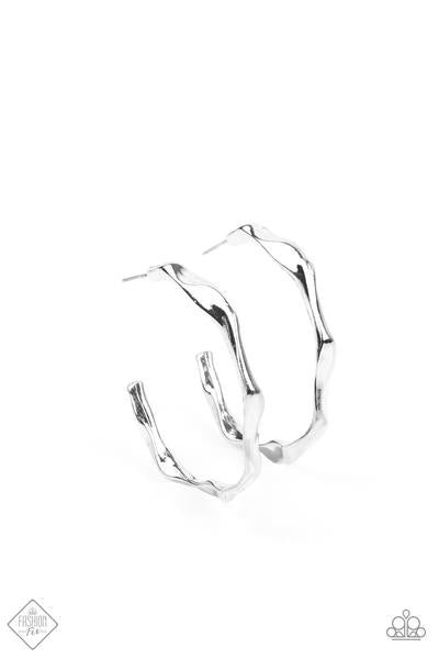 Paparazzi Accessories Coveted Curves - Silver Earrings 