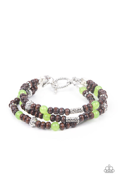 Paparazzi Accessories Woodsy Walkabout - Green Bracelets 