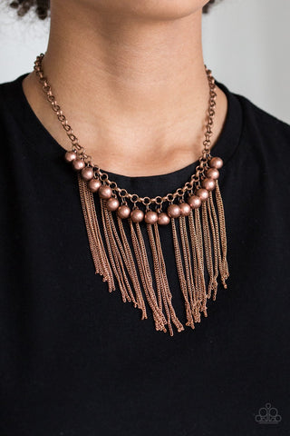 Paparazzi Accessories Powerhouse Prowl - Copper - Necklace & Earrings