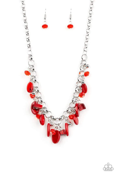 I Want To Sea The World-Red Necklace and Earring