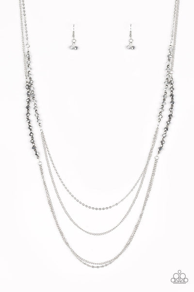 Paparazzi Accessories Shimmer Showdown - Silver Necklace & Earrings 